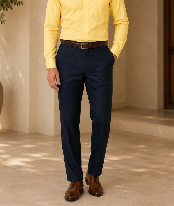 Essentials Men's Classic-Fit Expandable-Waist Flat-Front Dress Pant