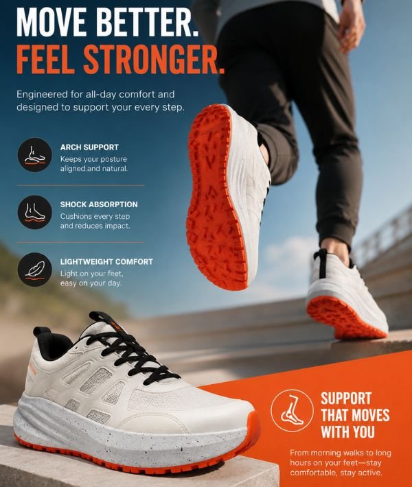 Best Orthopedic Casual Breathable Walking Shoes for All-Day Comfort and Foot Pain Relief