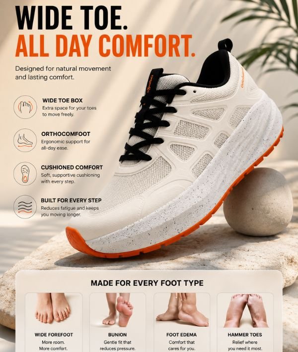 Best Orthopedic Casual Breathable Walking Shoes for All-Day Comfort and Foot Pain Relief