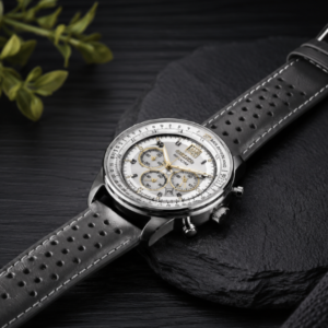 Citizen Eco-Drive Chronograph Watch Stylish CA4500-24H with Gray Leather Strap